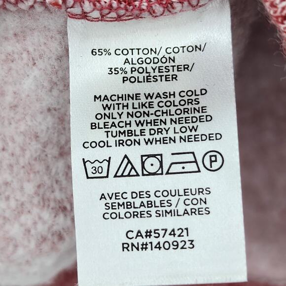 Ann Taylor Loft Marled Red Cotton High Neck Long Sleeve Sweater Top Size Large - Picture 3 of 4